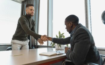 A candidate meeting a recruiter